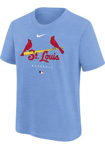 Nike St Louis Cardinals Youth Light Blue Dri Fit Early Work Short Sleeve T-Shirt