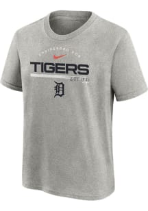 Nike Detroit Tigers Boys Grey Team Engineered Short Sleeve T-Shirt