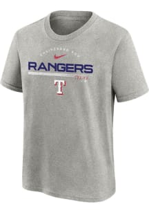 Nike Texas Rangers Boys Grey Team Engineered Short Sleeve T-Shirt