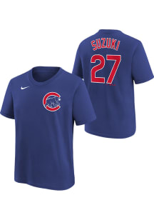 Seiya Suzuki  Chicago Cubs Boys Blue Nike Home NN Short Sleeve T-Shirt