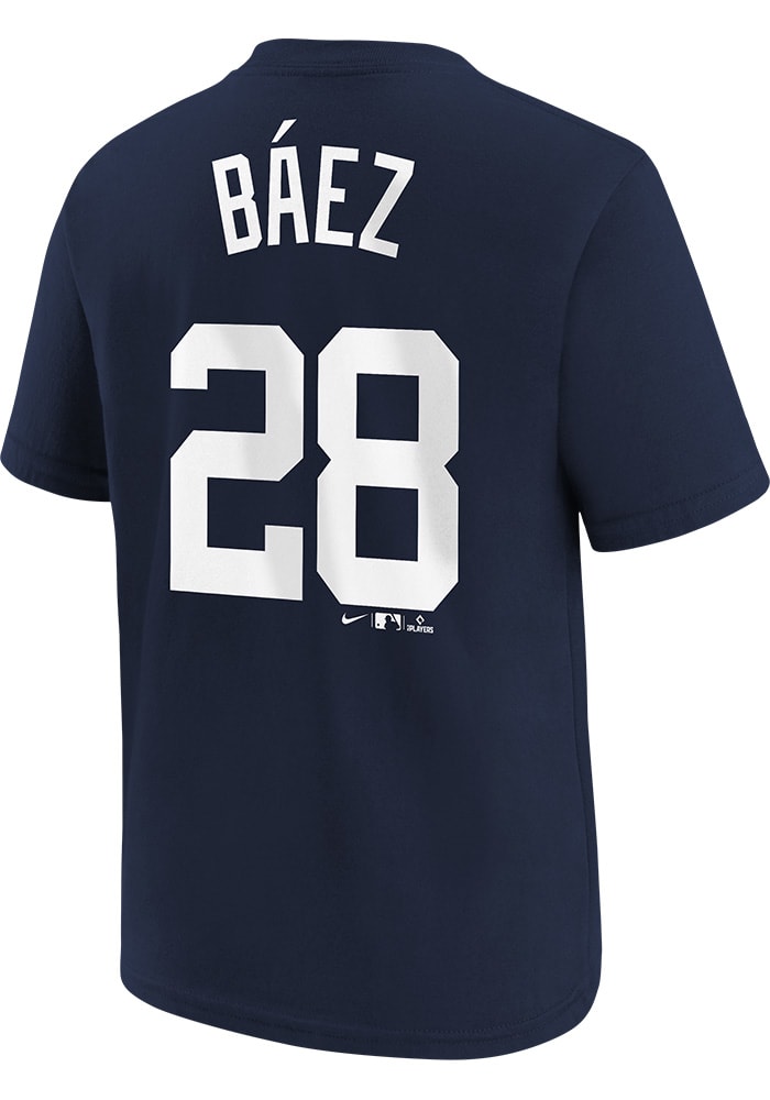 Nike Javier Baez Navy Detroit Tigers Name & Number T-shirt