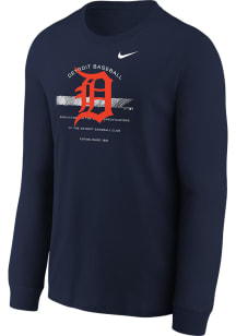 Nike Detroit Tigers Youth Navy Blue Over Arch Long Sleeve T-Shirt