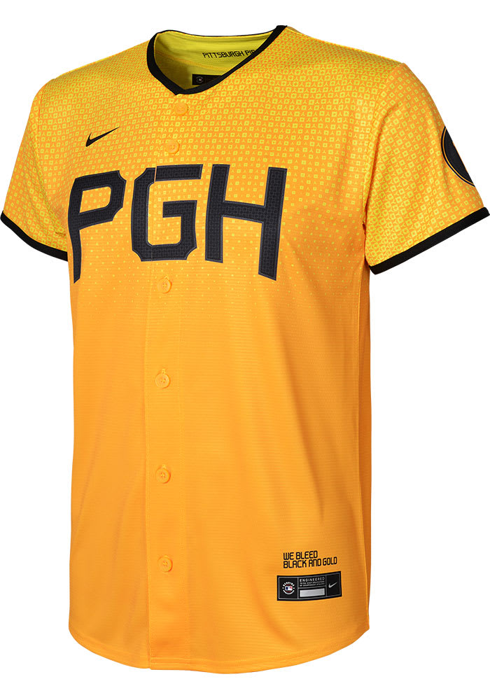 Youth Nike Gold Pittsburgh Pirates 2023 City Connect Replica Jersey, S