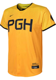 Nike Pitt Pirates Boys Gold City Connect Blank Replica Baseball Jersey