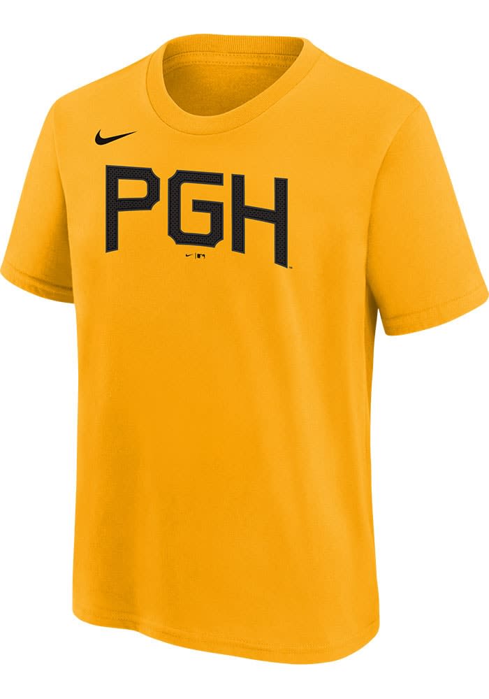 Youth Pittsburgh Pirates Gold Wordmark Team T-Shirt