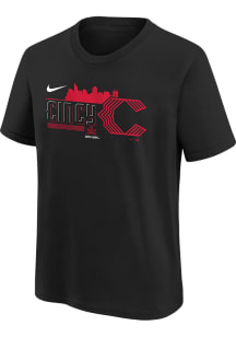 Nike Cincinnati Reds Youth Black City Connect Graphic Short Sleeve T-Shirt