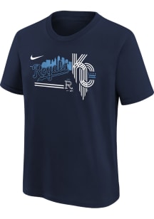 Nike Kansas City Royals Boys Navy Blue City Connect Graphic Short Sleeve T-Shirt