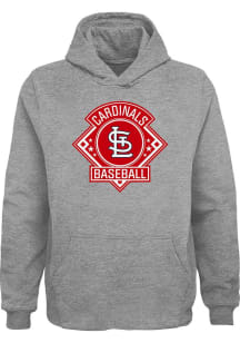 St Louis Cardinals Youth Grey Fence Swinger Long Sleeve Hoodie