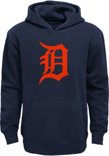 Detroit Tigers Boys Navy Blue Primary Logo Long Sleeve Hooded Sweatshirt