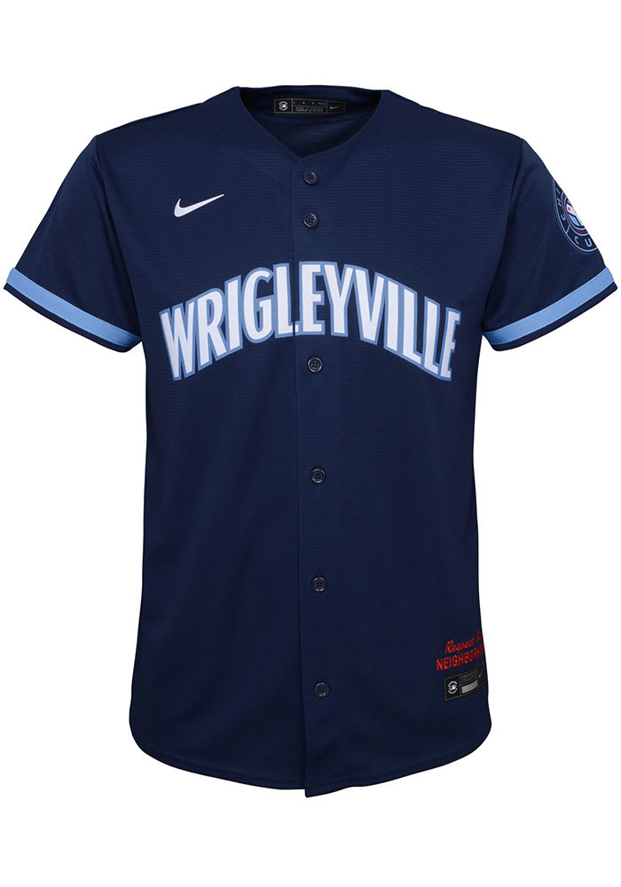Chicago Cubs Youth Navy Blue City Connect Replica Blank Baseball Jersey