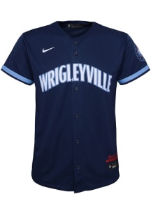 Nike Chicago Cubs Youth Navy Blue City Connect Replica Blank Jersey