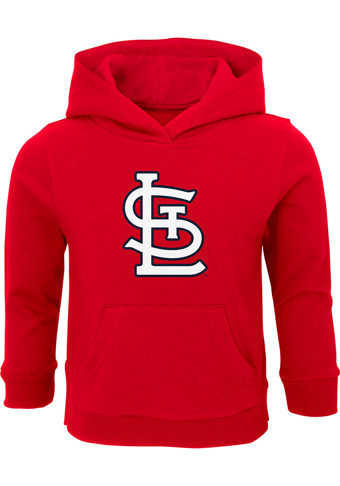 St Louis Cardinals Toddler Red Bold Long Sleeve Hooded Sweatshirt, Red, 100% Cotton, Size 2T, Rally House