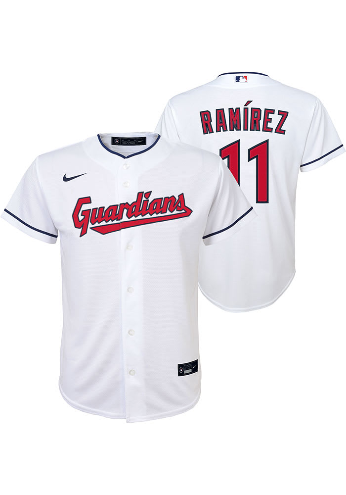 Nike Jose Ramirez #11 Youth Cleveland Guardians Replica Baseball Jersey - White - M (Medium)