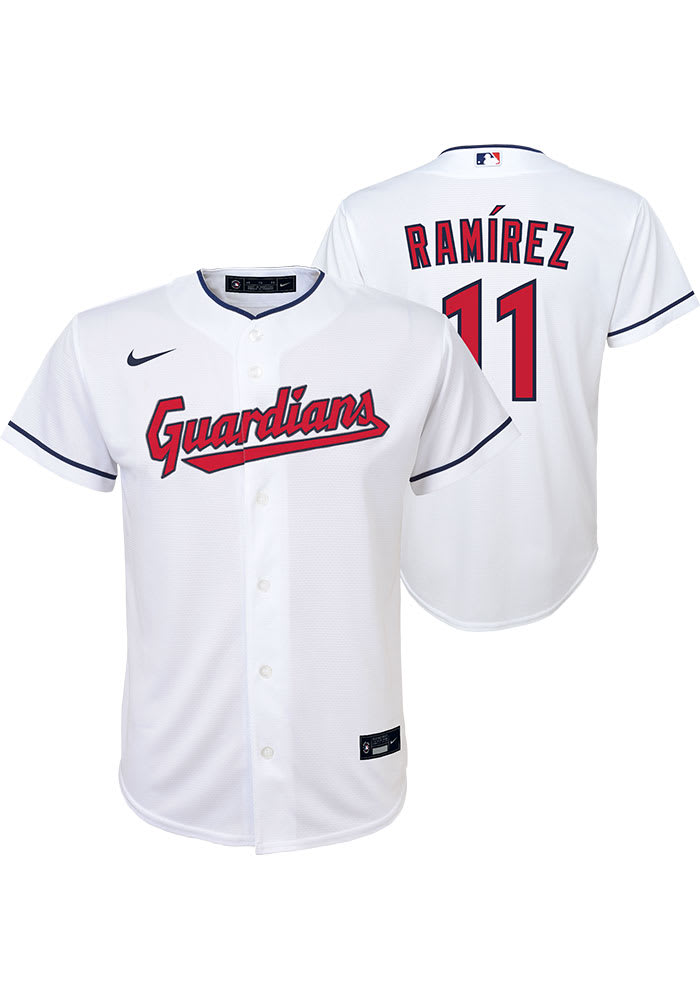 Men's Cleveland Indians Jose Ramirez Nike White Home Replica Player Name  Jersey