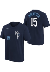 Whit Merrifield Kansas City Royals Youth Navy Blue City Connect NN Player Tee
