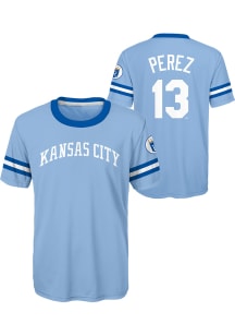 Salvador Perez Kansas City Royals Youth Light Blue Triple NN Player Tee