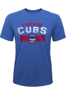 Chicago Cubs Youth Blue Coop Nostalgia Short Sleeve Fashion T-Shirt