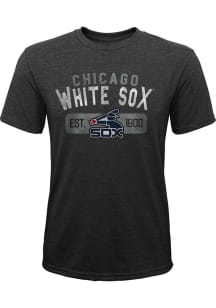 Chicago White Sox Youth Black Coop Nostalgia Short Sleeve Fashion T-Shirt