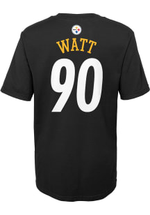 TJ Watt  Pittsburgh Steelers Boys Black Mainliner NN Short Sleeve T-Shirt