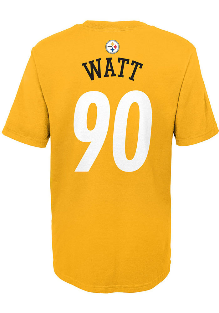 TJ Watt Pittsburgh Steelers Boys Gold Mainliner NN Short Sleeve T-Shirt