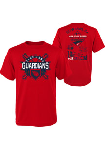 Cleveland Guardians Youth Red Multi Hits Short Sleeve T-Shirt