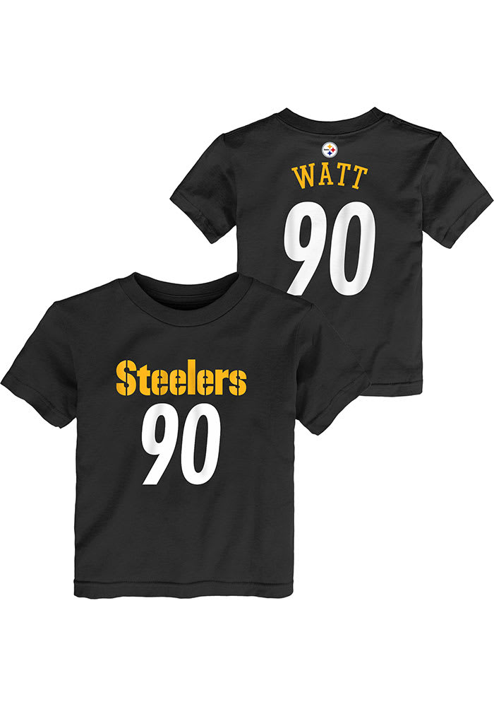 Toddler T.j. Watt Black Pittsburgh Steelers Mainliner Player Name & Number T-Shirt Size: 2T