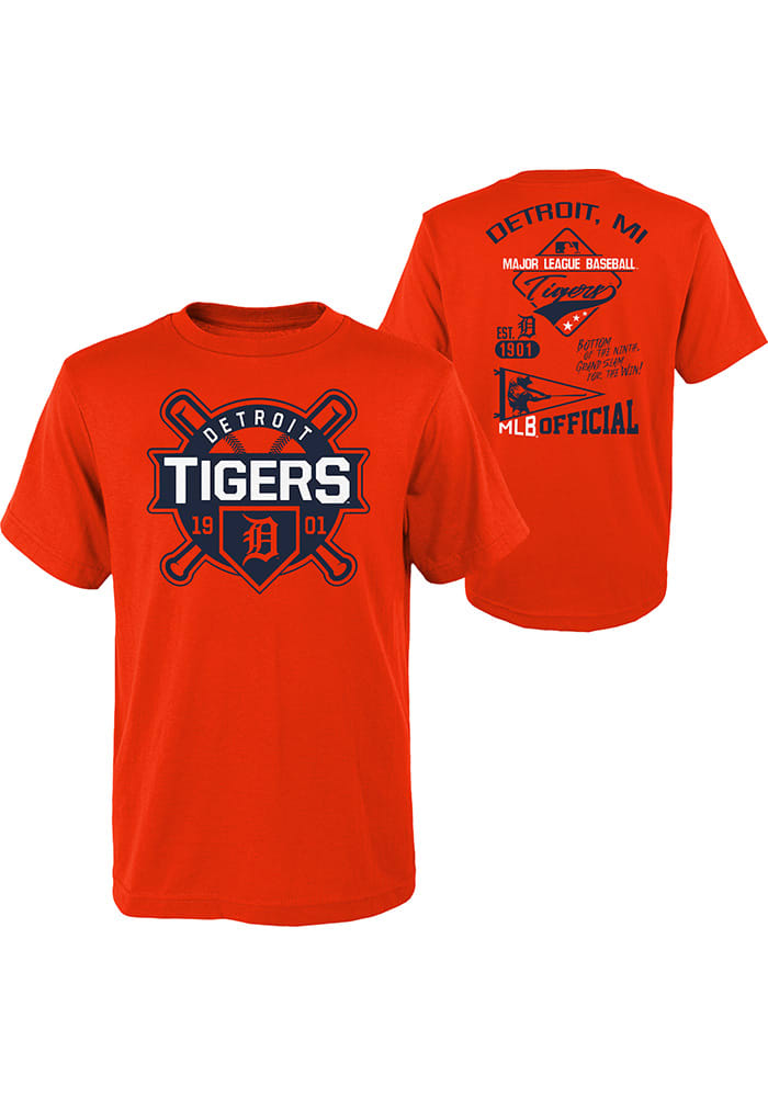 Youth Detroit Tigers Orange Wordmark Team T-Shirt Size: 2XL