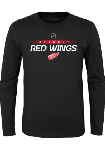 Detroit Red Wings Youth Black Apro Prime Long Sleeve T-Shirt