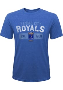 Kansas City Royals Youth Blue Coop Nostalgia Short Sleeve Fashion T-Shirt
