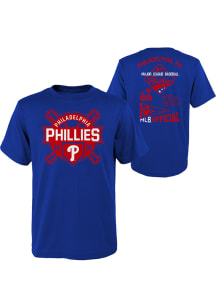 Philadelphia Phillies Youth Blue Multi Hits Short Sleeve T-Shirt