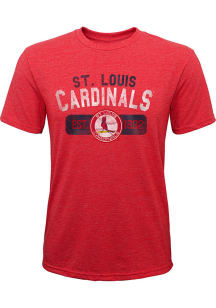 St Louis Cardinals Youth Red Coop Nostalgia Short Sleeve Fashion T-Shirt