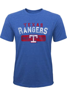 Texas Rangers Youth Blue Coop Nostalgia Short Sleeve Fashion T-Shirt