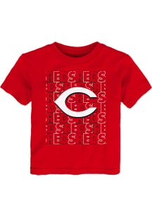 Cincinnati Reds Toddler Red Letterman Short Sleeve T-Shirt