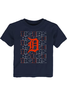 Detroit Tigers Toddler Navy Blue Letterman Short Sleeve T-Shirt