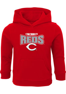 Cincinnati Reds Toddler Red Draft Pick Long Sleeve Hooded Sweatshirt