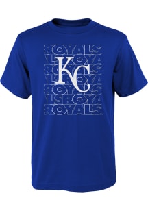 Kansas City Royals Youth Blue Letterman Short Sleeve T-Shirt