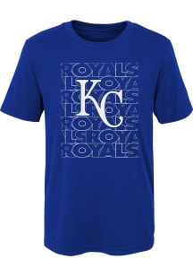 Kansas City Royals Boys Blue Letterman Short Sleeve T-Shirt