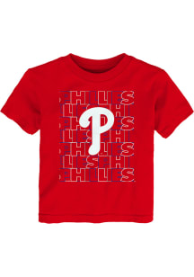Philadelphia Phillies Toddler Red Letterman Short Sleeve T-Shirt