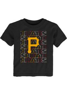 Pittsburgh Pirates Toddler Black Letterman Short Sleeve T-Shirt