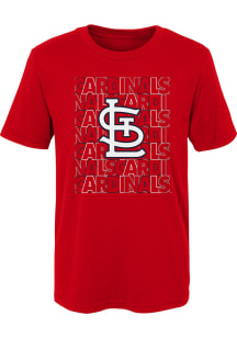 St Louis Cardinals Boys Red Letterman Short Sleeve T-Shirt