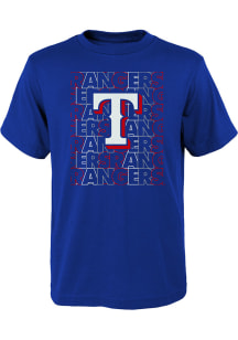 Texas Rangers Youth Blue Letterman Short Sleeve T-Shirt