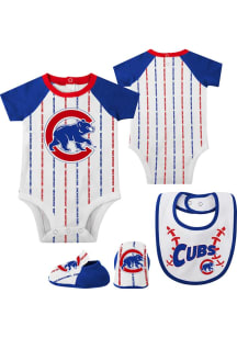 Chicago Cubs Baby White Play Ball Set One Piece with Bib