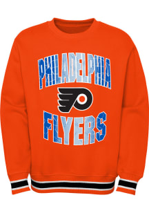Philadelphia Flyers Youth Orange Classic Blueliner Long Sleeve Crew Sweatshirt