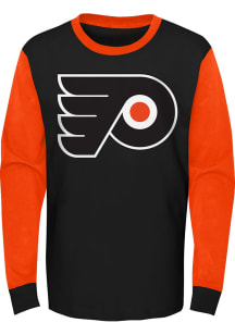 Philadelphia Flyers Youth Black Scoring Chance Long Sleeve Fashion T-Shirt