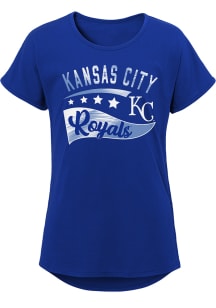 Kansas City Royals Girls Blue Big Wave Short Sleeve Tee