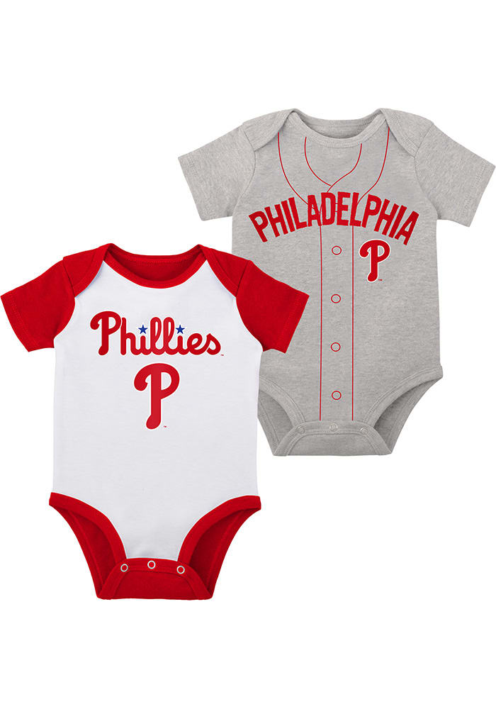 Phillies Philadelphia Phillies Blue Baby Wordmark One Piece