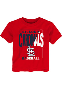 St Louis Cardinals Toddler Red Coin Toss Short Sleeve T-Shirt