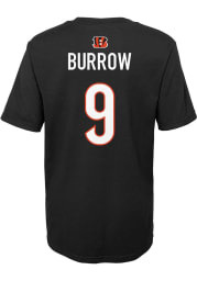 Joe Burrow Cincinnati Bengals Boys Black Mainliner NN Short Sleeve T-Shirt