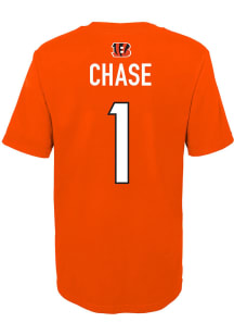 Ja'Marr Chase  Cincinnati Bengals Boys Orange Mainliner NN Short Sleeve T-Shirt