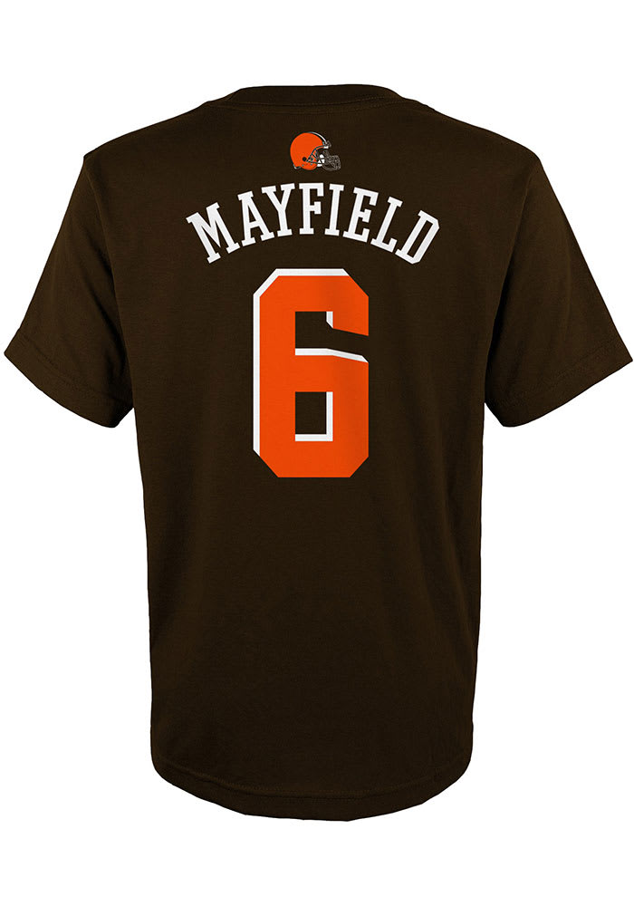 Youth Baker Mayfield Brown Cleveland Browns Name & Number Player T-Shirt